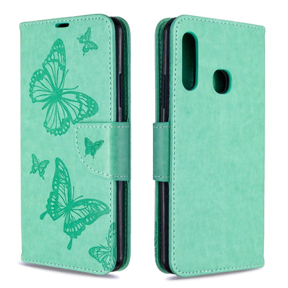 Two Butterflies Embossing Pattern Horizontal Flip Leather Case with Holder & Card Slot & Wallet & Lanyard, For Nokia 2.3, For Galaxy A41, For Galaxy A70e