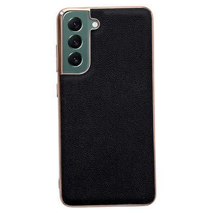 Genuine Leather Luolai Series Nano Electroplating Phone Case, For Samsung Galaxy S21 5G, For Samsung Galaxy S21 FE 5G, For Samsung Galaxy S21+ 5G, For Samsung Galaxy S22 5G, For Samsung Galaxy S22+ 5G