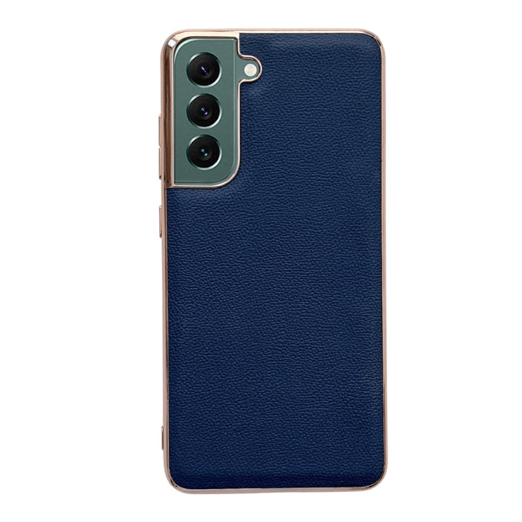 Genuine Leather Luolai Series Nano Electroplating Phone Case, For Samsung Galaxy S21 5G, For Samsung Galaxy S21 FE 5G, For Samsung Galaxy S21+ 5G, For Samsung Galaxy S22 5G, For Samsung Galaxy S22+ 5G