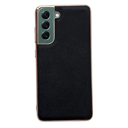 Genuine Leather Luolai Series Nano Electroplating Phone Case, For Samsung Galaxy S21 5G, For Samsung Galaxy S21 FE 5G, For Samsung Galaxy S21+ 5G, For Samsung Galaxy S22 5G, For Samsung Galaxy S22+ 5G