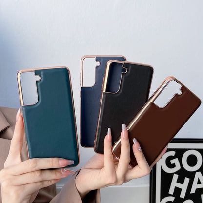 Genuine Leather Xiaoya Series Nano Electroplating Phone Case, For Samsung Galaxy S21 5G, For Samsung Galaxy S21 FE 5G, For Samsung Galaxy S21+ 5G, For Samsung Galaxy S22 5G, For Samsung Galaxy S22+ 5G