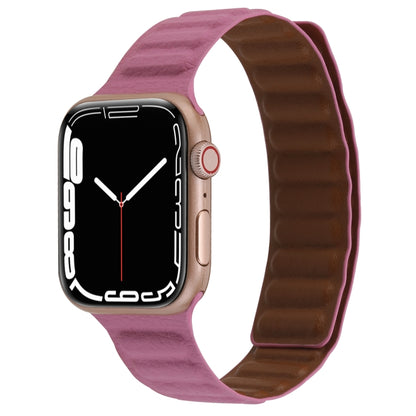 Magnetic Two-color Loop Slim Leather Watch Band For Apple Watch Series, 7 45mm / 6&SE&5&4 44mm / 3&2&1 42mm, 7 41mm / 6&SE&5&4 40mm / 3&2&1 38mm