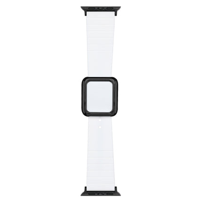 Black Square Buckle Silicone Watch Band For Apple Watch Series, 7 45mm / 6&SE&5&4 44mm / 3&2&1 42mm, 7 41mm / 6&SE&5&4 40mm / 3&2&1 38mm
