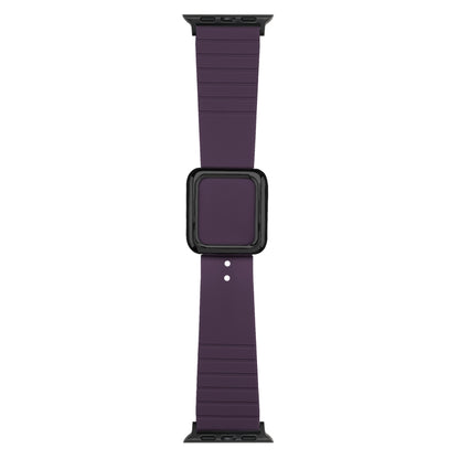 Black Square Buckle Silicone Watch Band For Apple Watch Series, 7 45mm / 6&SE&5&4 44mm / 3&2&1 42mm, 7 41mm / 6&SE&5&4 40mm / 3&2&1 38mm