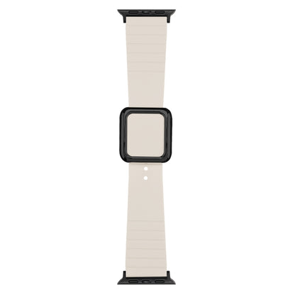 Black Square Buckle Silicone Watch Band For Apple Watch Series, 7 45mm / 6&SE&5&4 44mm / 3&2&1 42mm, 7 41mm / 6&SE&5&4 40mm / 3&2&1 38mm