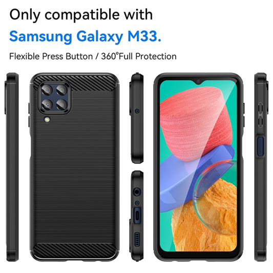 Brushed Texture Carbon Fiber TPU Phone Case, For Samsung Galaxy M33