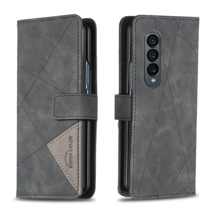 BF05 Magnetic Buckle Rhombus Texture Leather Phone Case, For Samsung Galaxy Z Fold4