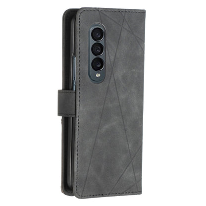 BF05 Magnetic Buckle Rhombus Texture Leather Phone Case, For Samsung Galaxy Z Fold4