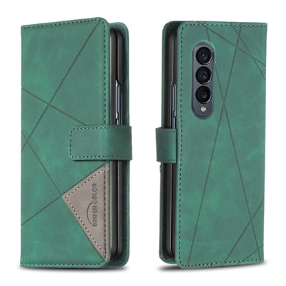 BF05 Magnetic Buckle Rhombus Texture Leather Phone Case, For Samsung Galaxy Z Fold4