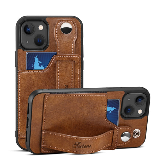 Suteni 215 Wrist Strap PU Phone Case, For iPhone 13 mini, For iPhone 13, For iPhone 13 Pro, For iPhone 13 Pro Max, For iPhone 12 mini, For iPhone 12, For iPhone 12 Pro, For iPhone 12 Pro Max, For iPhone 11, For iPhone 11 Pro, For iPhone 11 Pro Max