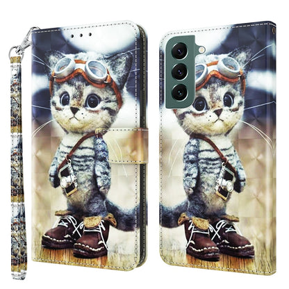 3D Painted Leather Phone Case, For Samsung Galaxy S22 5G, For Samsung Galaxy S22+ 5G, For Samsung Galaxy S22 Ultra 5G