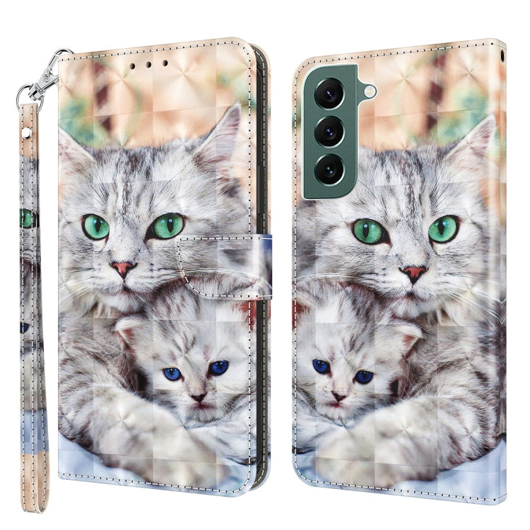 3D Painted Leather Phone Case, For Samsung Galaxy S22 5G, For Samsung Galaxy S22+ 5G, For Samsung Galaxy S22 Ultra 5G
