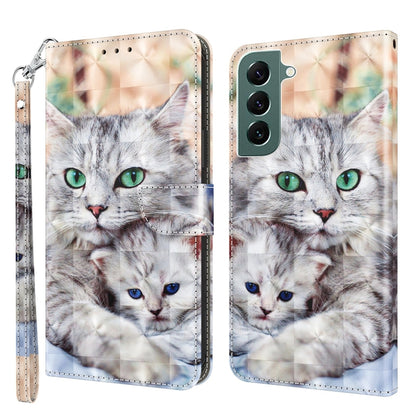3D Painted Leather Phone Case, For Samsung Galaxy S22 5G, For Samsung Galaxy S22+ 5G, For Samsung Galaxy S22 Ultra 5G