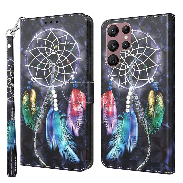 3D Painted Leather Phone Case, For Samsung Galaxy S22 5G, For Samsung Galaxy S22+ 5G, For Samsung Galaxy S22 Ultra 5G