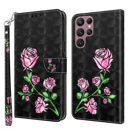 3D Painted Leather Phone Case, For Samsung Galaxy S22 5G, For Samsung Galaxy S22+ 5G, For Samsung Galaxy S22 Ultra 5G