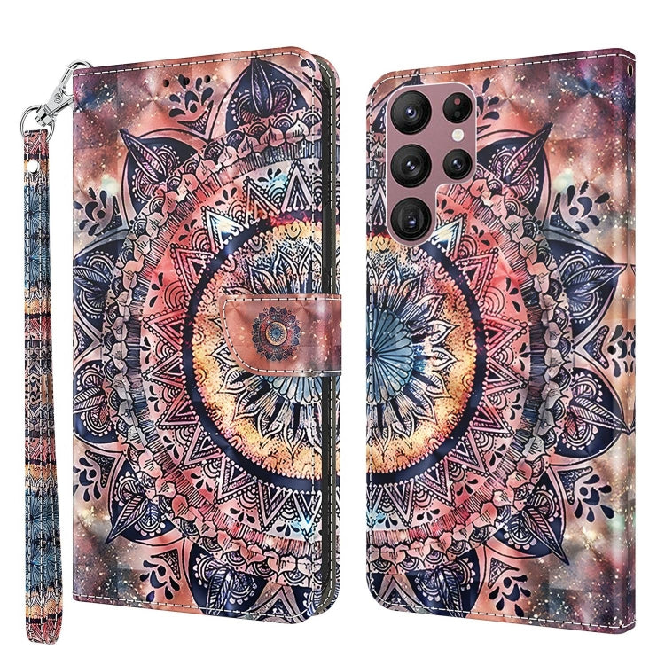 3D Painted Leather Phone Case, For Samsung Galaxy S22 5G, For Samsung Galaxy S22+ 5G, For Samsung Galaxy S22 Ultra 5G