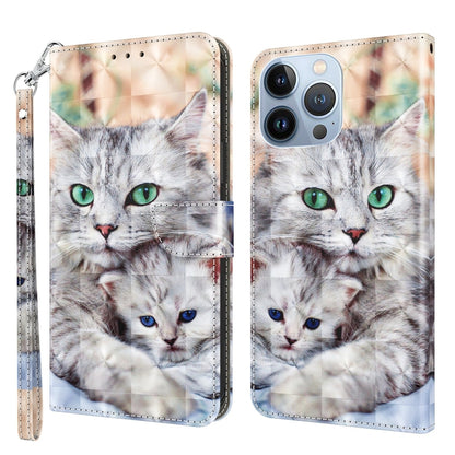 3D Painted Leather Phone Case, For iPhone 14, For iPhone 14 Plus, For iPhone 14 Pro, For iPhone 14 Pro Max, For iPhone 13 mini, For iPhone 13