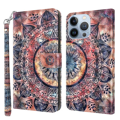 3D Painted Leather Phone Case, For iPhone 14, For iPhone 14 Plus, For iPhone 14 Pro, For iPhone 14 Pro Max, For iPhone 13 mini, For iPhone 13