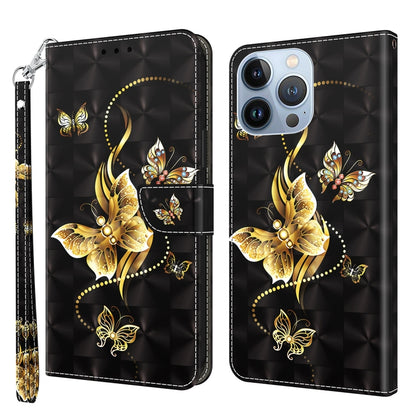 3D Painted Leather Phone Case, For iPhone 14, For iPhone 14 Plus, For iPhone 14 Pro, For iPhone 14 Pro Max, For iPhone 13 mini, For iPhone 13