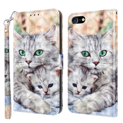 3D Painted Leather Phone Case, For iPhone SE 2022 / SE 2020 / 8 / 7, For iPhone XR, For iPhone 8 Plus / 7 Plus