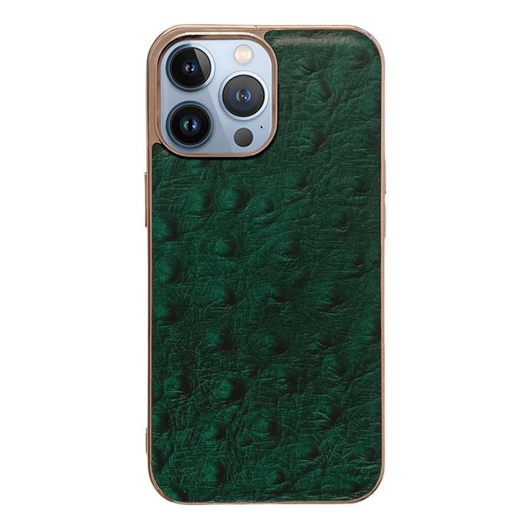 Genuine Leather Ostrich Texture Nano Case, For iPhone 13 Pro, For iPhone 13 Pro Max, For iPhone 13, For iPhone 14 Plus, For iPhone 14 Pro Max, For iPhone 14 Pro, For iPhone 14