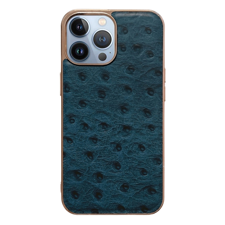 Genuine Leather Ostrich Texture Nano Case, For iPhone 13 Pro, For iPhone 13 Pro Max, For iPhone 13, For iPhone 14 Plus, For iPhone 14 Pro Max, For iPhone 14 Pro, For iPhone 14