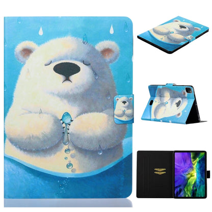 Painted Left and Right Flat Leather Case with Sleep Function & Card Slot & Buckle Anti-skid Strip and Bracket, For iPad Pro 11 inch 2020