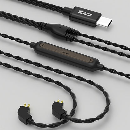 CVJ V6.TC 1.25m Type-C Digital Decoding Oxygen-free Copper Earphone Cable, 0.75mm, 0.78mm, MMCX