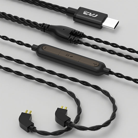 CVJ V6.TC 1.25m Type-C Digital Decoding Oxygen-free Copper Earphone Cable, 0.75mm, 0.78mm, MMCX