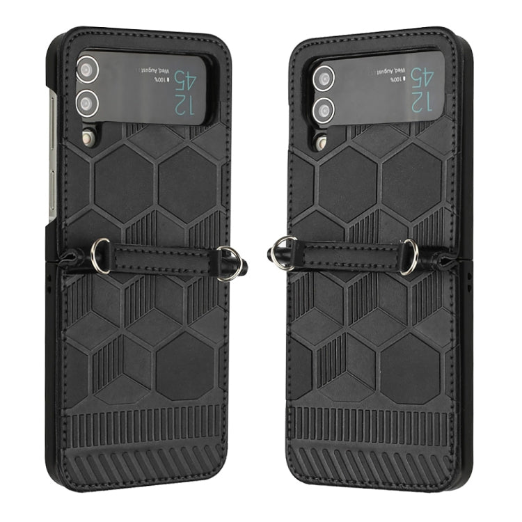 Football Texture Leather Phone Case, For Samsung Galaxy Z Flip3 5G, For Samsung Galaxy Z Flip4