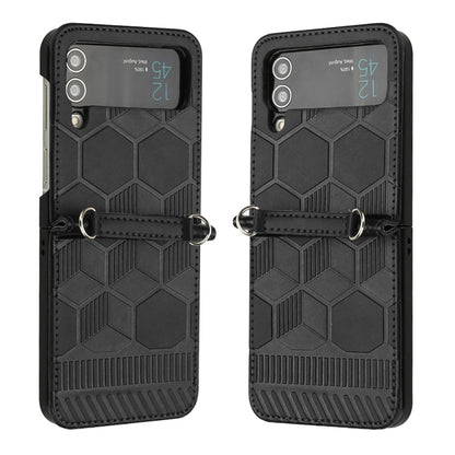 Football Texture Leather Phone Case, For Samsung Galaxy Z Flip3 5G, For Samsung Galaxy Z Flip4