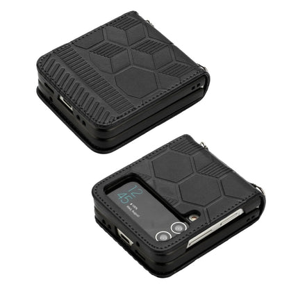 Football Texture Leather Phone Case, For Samsung Galaxy Z Flip3 5G, For Samsung Galaxy Z Flip4