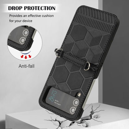 Football Texture Leather Phone Case, For Samsung Galaxy Z Flip3 5G, For Samsung Galaxy Z Flip4