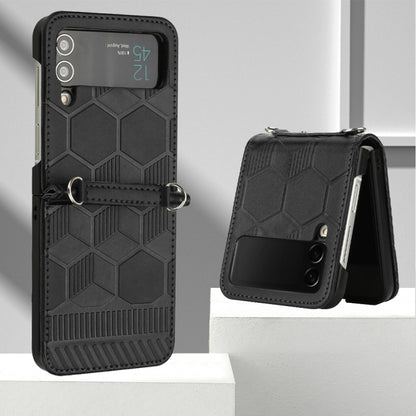 Football Texture Leather Phone Case, For Samsung Galaxy Z Flip3 5G, For Samsung Galaxy Z Flip4