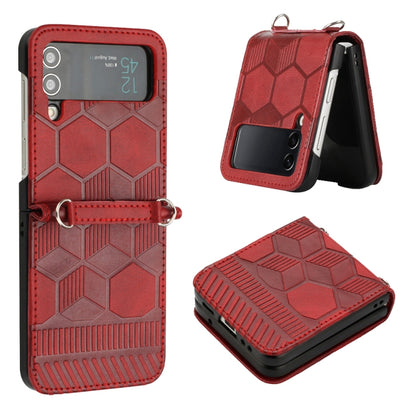 Football Texture Leather Phone Case, For Samsung Galaxy Z Flip3 5G, For Samsung Galaxy Z Flip4