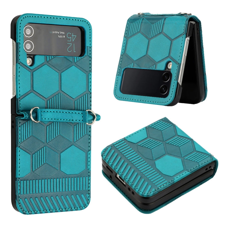 Football Texture Leather Phone Case, For Samsung Galaxy Z Flip3 5G, For Samsung Galaxy Z Flip4
