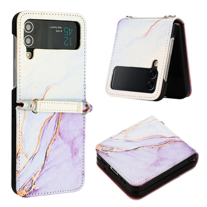 Marble Pattern Leather Phone Case, For Samsung Galaxy Z Flip3 5G, For Samsung Galaxy Z Flip4