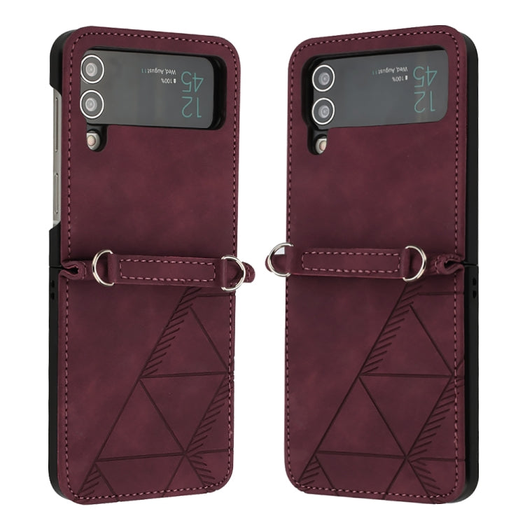 3D Embossed Leather Phone Case, For Samsung Galaxy Z Flip3 5G, For Samsung Galaxy Z Flip4
