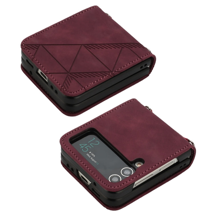 3D Embossed Leather Phone Case, For Samsung Galaxy Z Flip3 5G, For Samsung Galaxy Z Flip4