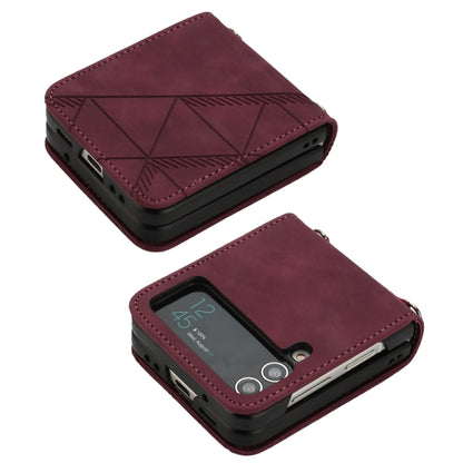 3D Embossed Leather Phone Case, For Samsung Galaxy Z Flip3 5G, For Samsung Galaxy Z Flip4