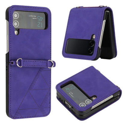 3D Embossed Leather Phone Case, For Samsung Galaxy Z Flip3 5G, For Samsung Galaxy Z Flip4