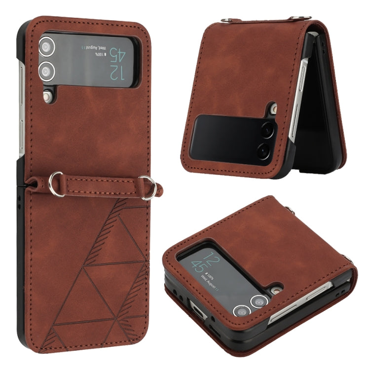 3D Embossed Leather Phone Case, For Samsung Galaxy Z Flip3 5G, For Samsung Galaxy Z Flip4
