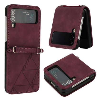 3D Embossed Leather Phone Case, For Samsung Galaxy Z Flip3 5G, For Samsung Galaxy Z Flip4