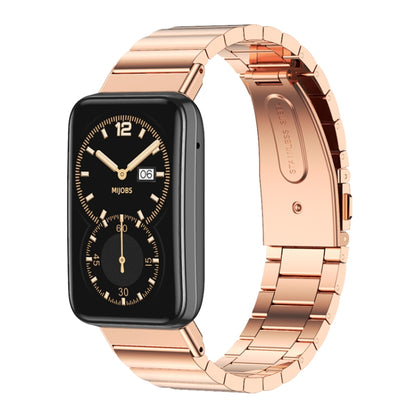 Mijobs Bamboo Stainless Steel Metal Watch Band, For Xiaomi Mi Band 7 Pro