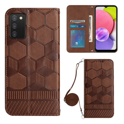 Crossbody Football Texture Magnetic PU Phone Case, For Samsung Galaxy A03 164mm, For Samsung Galaxy A03 166mm, For Samsung Galaxy A03S 164mm India, For Samsung Galaxy A03S 165.8mm US, For Samsung Galaxy A03S 166.5mm EU, For Samsung Galaxy A12 5G/M12/F1...