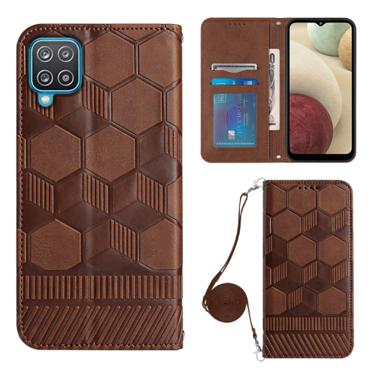 Crossbody Football Texture Magnetic PU Phone Case, For Samsung Galaxy A03 164mm, For Samsung Galaxy A03 166mm, For Samsung Galaxy A03S 164mm India, For Samsung Galaxy A03S 165.8mm US, For Samsung Galaxy A03S 166.5mm EU, For Samsung Galaxy A12 5G/M12/F1...