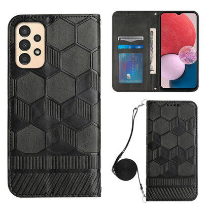 Crossbody Football Texture Magnetic PU Phone Case, For Samsung Galaxy A03 164mm, For Samsung Galaxy A03 166mm, For Samsung Galaxy A03S 164mm India, For Samsung Galaxy A03S 165.8mm US, For Samsung Galaxy A03S 166.5mm EU, For Samsung Galaxy A12 5G/M12/F1...