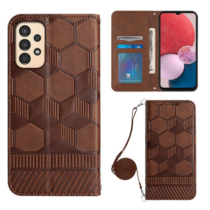Crossbody Football Texture Magnetic PU Phone Case, For Samsung Galaxy A03 164mm, For Samsung Galaxy A03 166mm, For Samsung Galaxy A03S 164mm India, For Samsung Galaxy A03S 165.8mm US, For Samsung Galaxy A03S 166.5mm EU, For Samsung Galaxy A12 5G/M12/F1...
