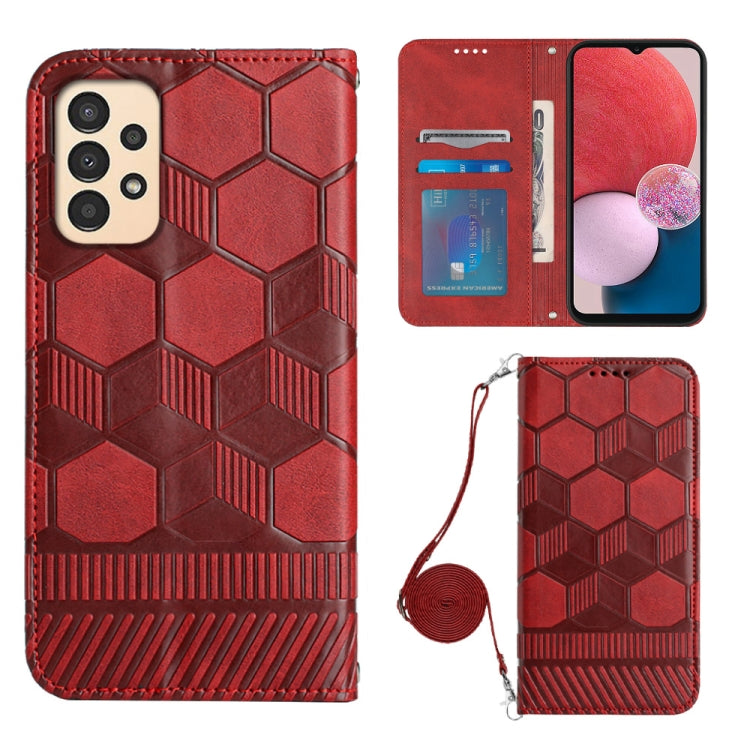Crossbody Football Texture Magnetic PU Phone Case, For Samsung Galaxy A03 164mm, For Samsung Galaxy A03 166mm, For Samsung Galaxy A03S 164mm India, For Samsung Galaxy A03S 165.8mm US, For Samsung Galaxy A03S 166.5mm EU, For Samsung Galaxy A12 5G/M12/F1...