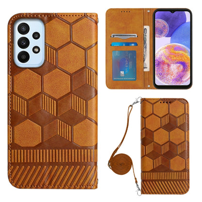 Crossbody Football Texture Magnetic PU Phone Case, For Samsung Galaxy A23 5G, For Samsung Galaxy A33 5G, For Samsung Galaxy A53 5G, For Samsung Galaxy A73 5G, For Samsung Galaxy S20 FE, For Samsung Galaxy S21 5G, For Samsung Galaxy S21 FE 5G           ...